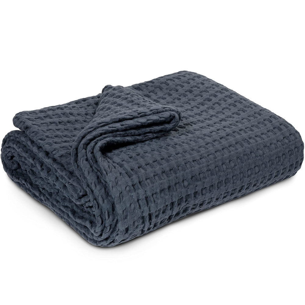 Simka Rose waffle blanket close-up shows soft cotton texture for newborn skin