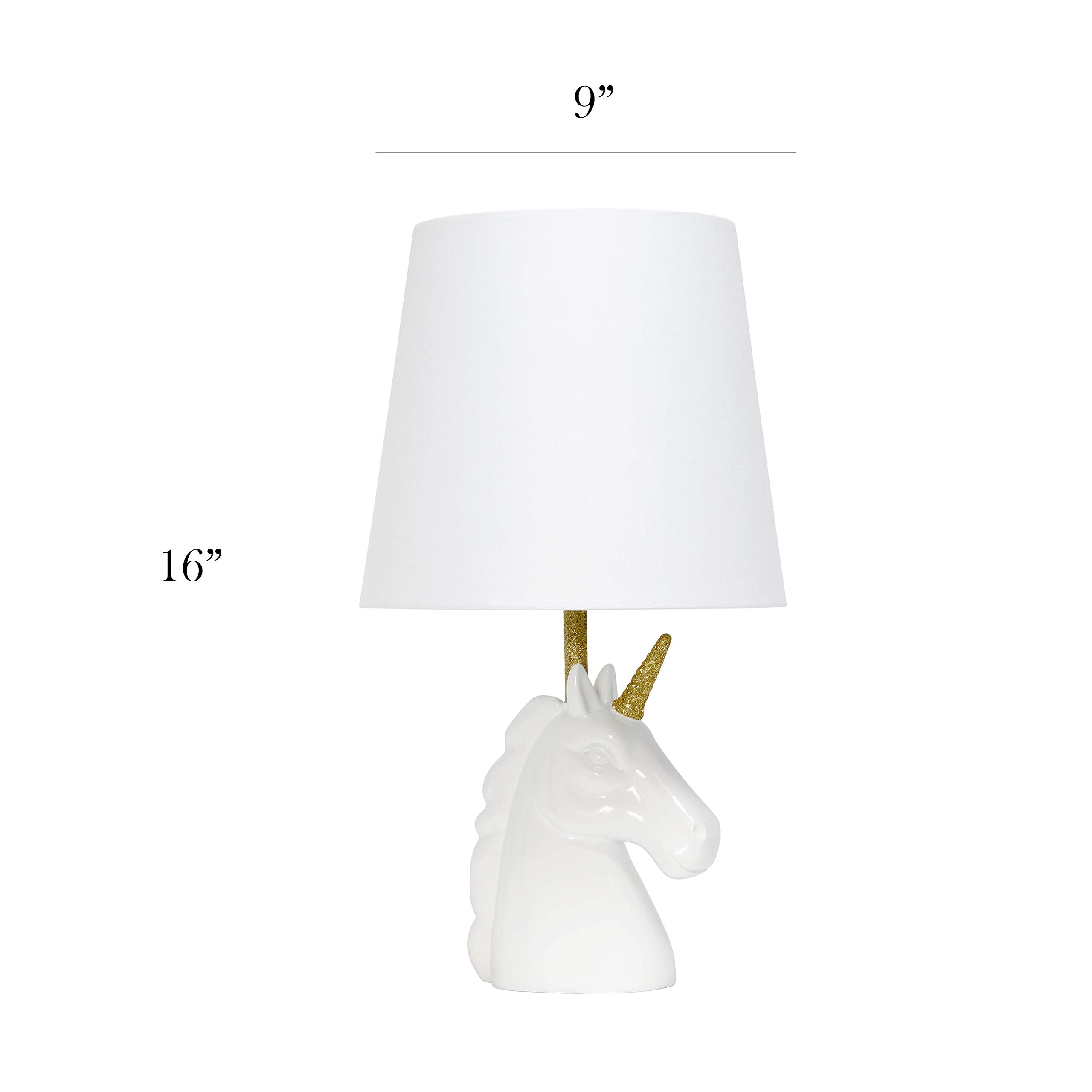 Simple Designs LT1078-GLD lamp shade close-up reveals clean matte white shade.