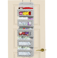 Simple Houseware 5-pocket organizer assembled close-up with clear pockets for quick access.