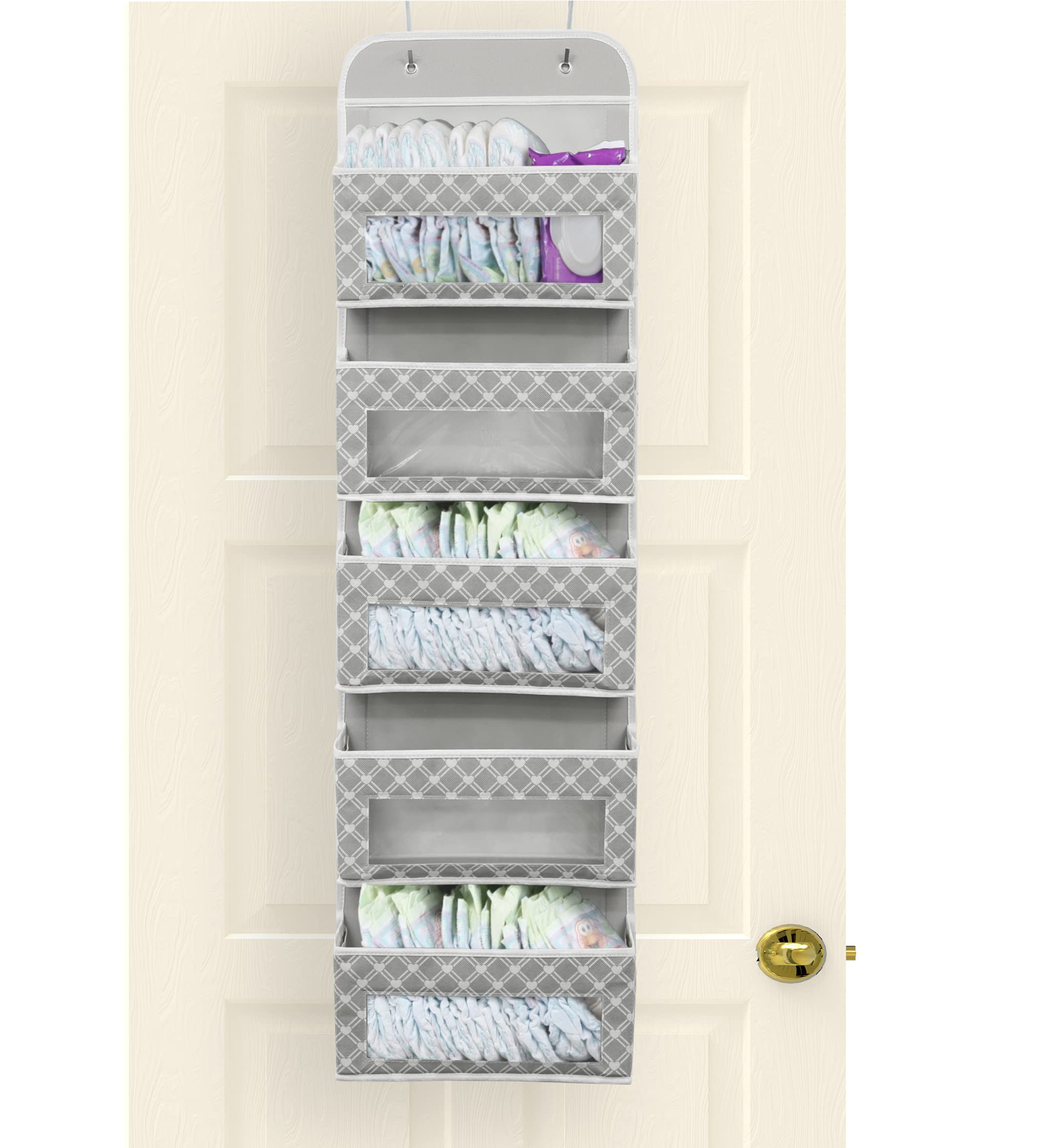 Simple Houseware 5-pocket organizer with clear windows offering quick content visibility for everyday items.