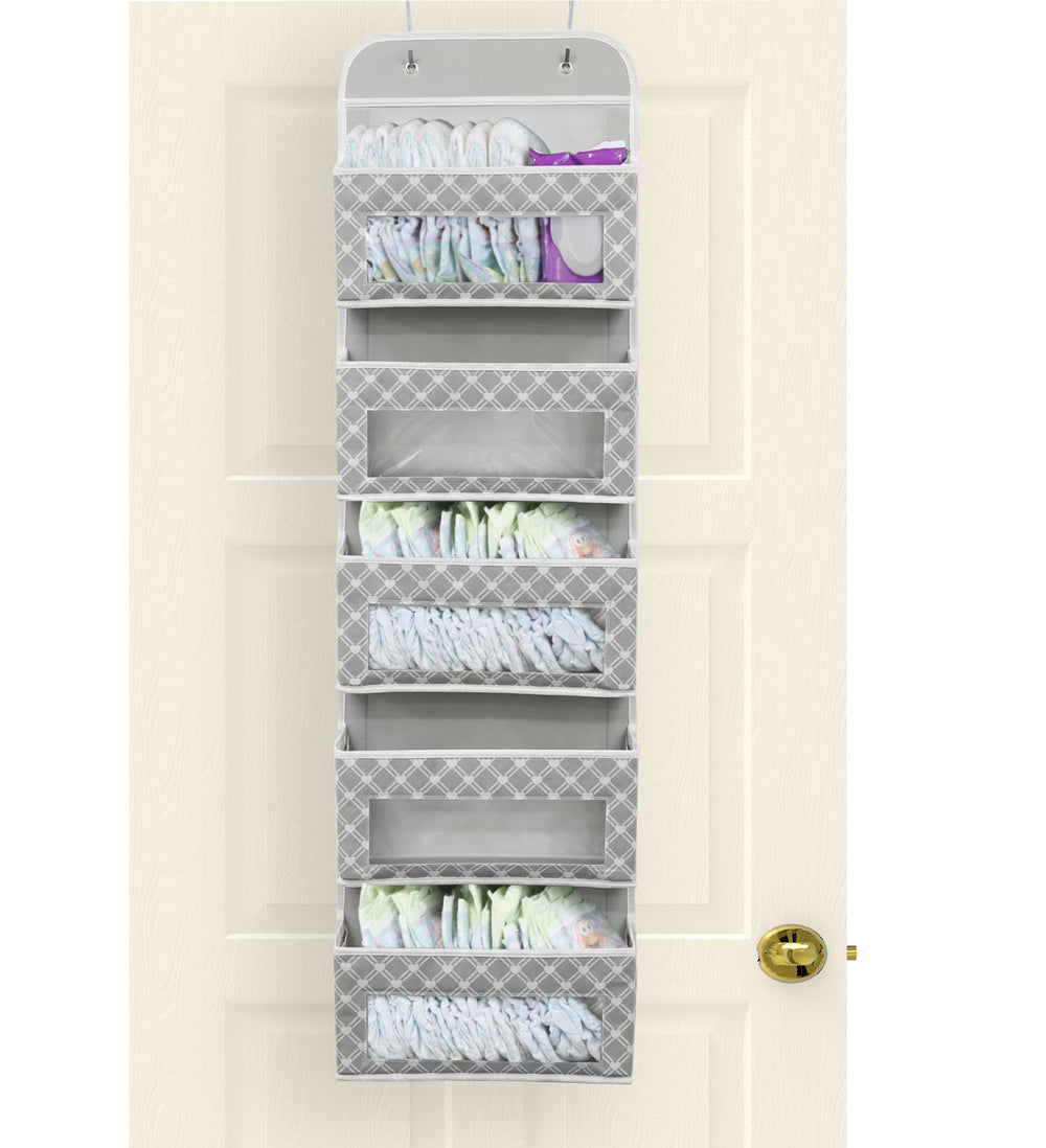 Simple Houseware 5-pocket organizer with clear windows offering quick content visibility for everyday items.