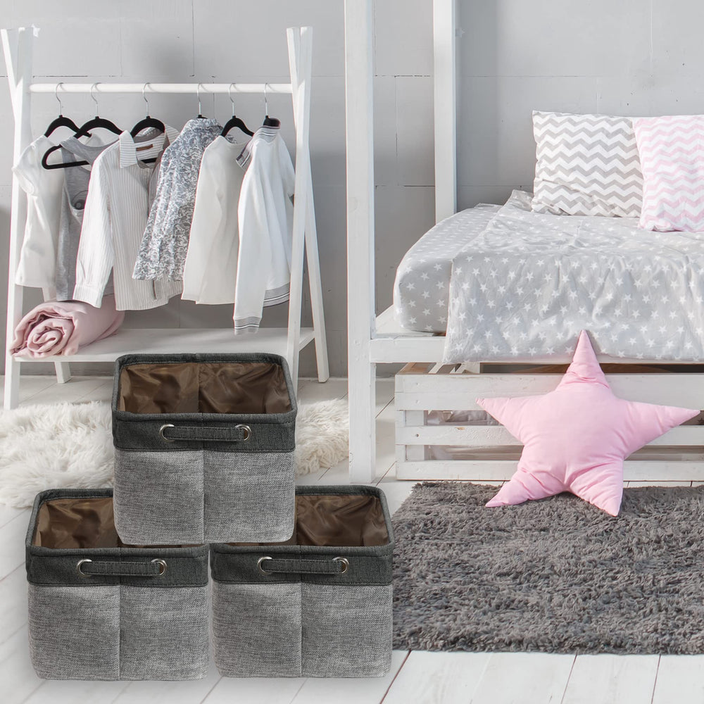 Simple Houseware large fabric storage bin side handles promoting portable nursery and toy storage.