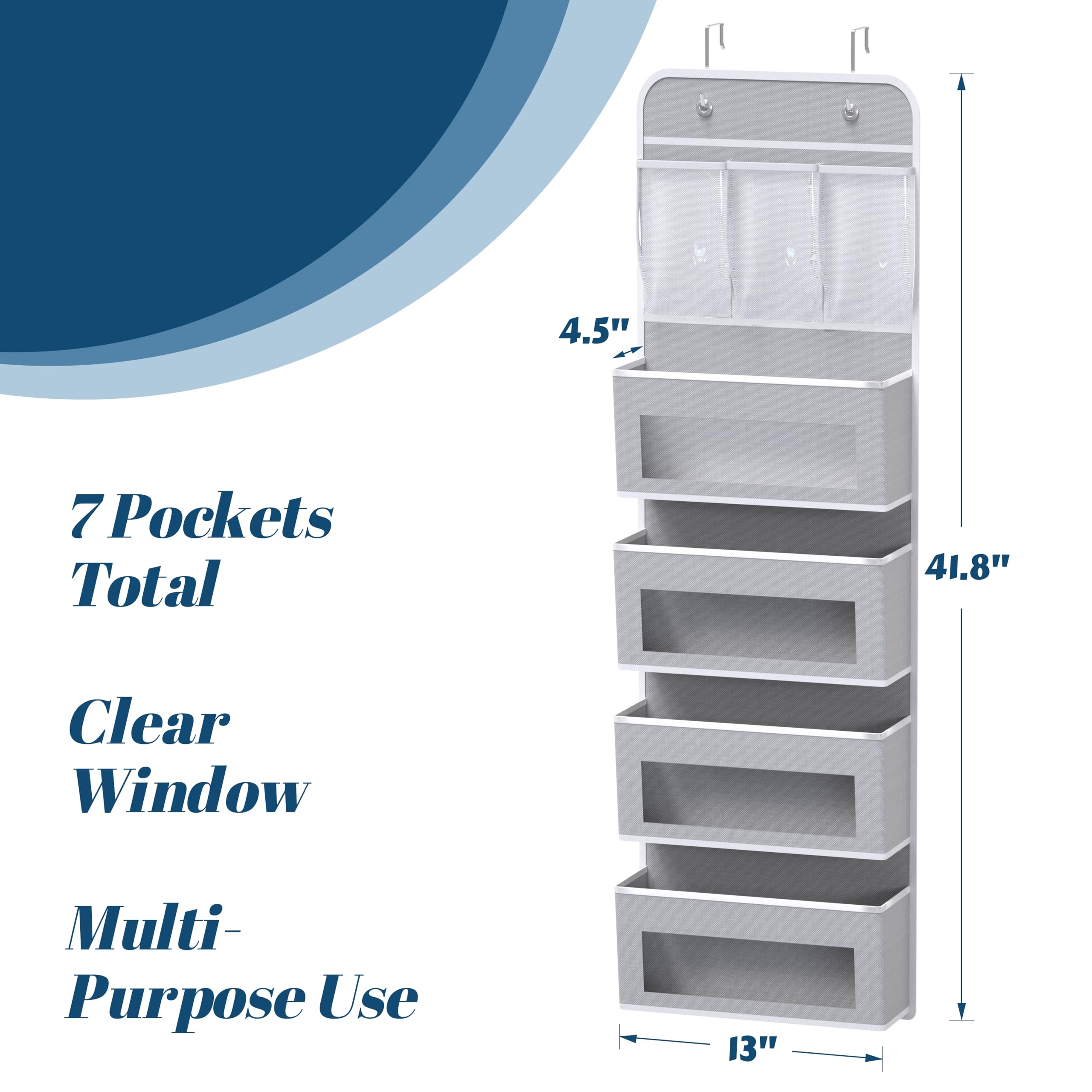 Simple Houseware over-door storage installed saves floor space and reduces clutter.