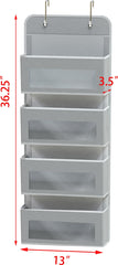 Simple Houseware over-door storage with four pockets provides rapid access in tight spaces.