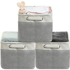 Simple Houseware storage bin gray closed on shelf for closet organization