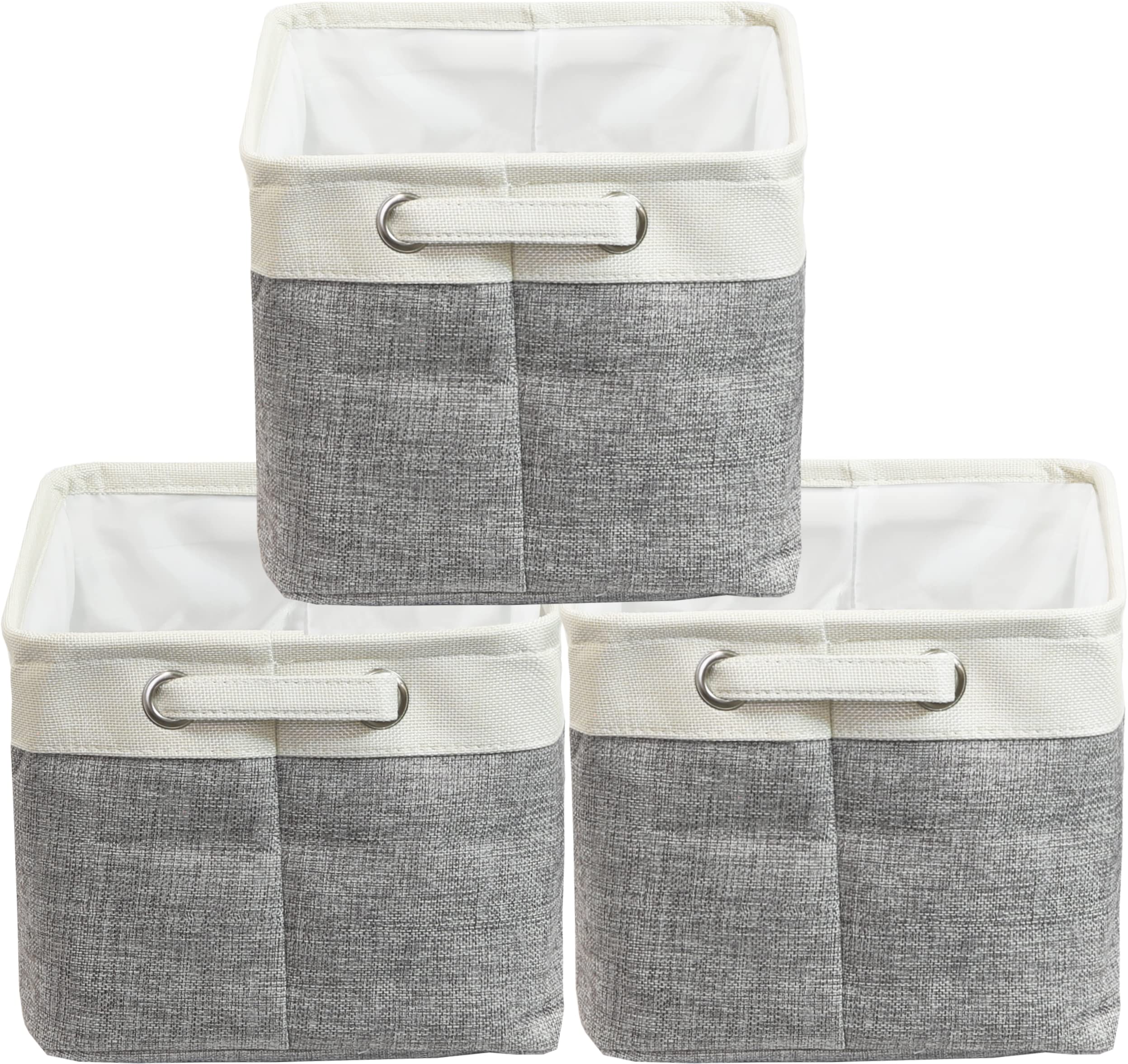 Simple Houseware storage bin gray three-pack for coordinated organization
