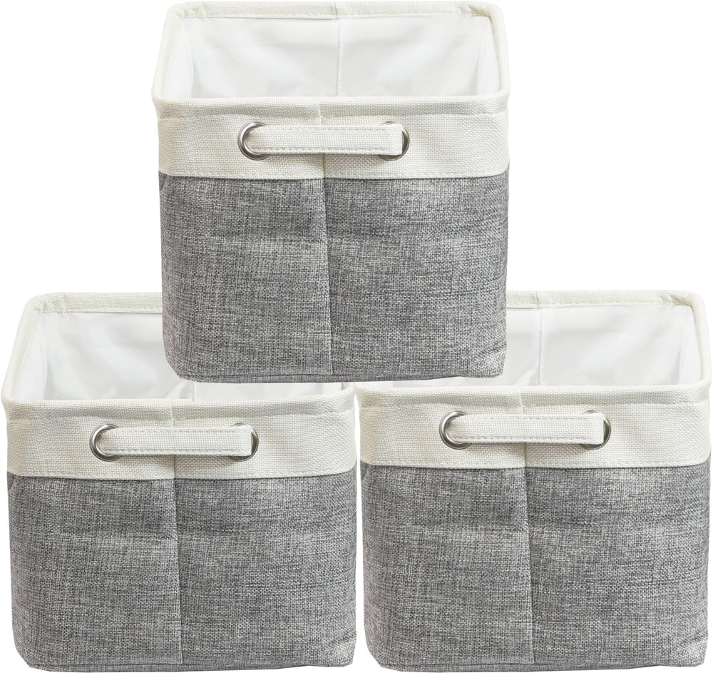 Simple Houseware storage bin gray three-pack for coordinated organization