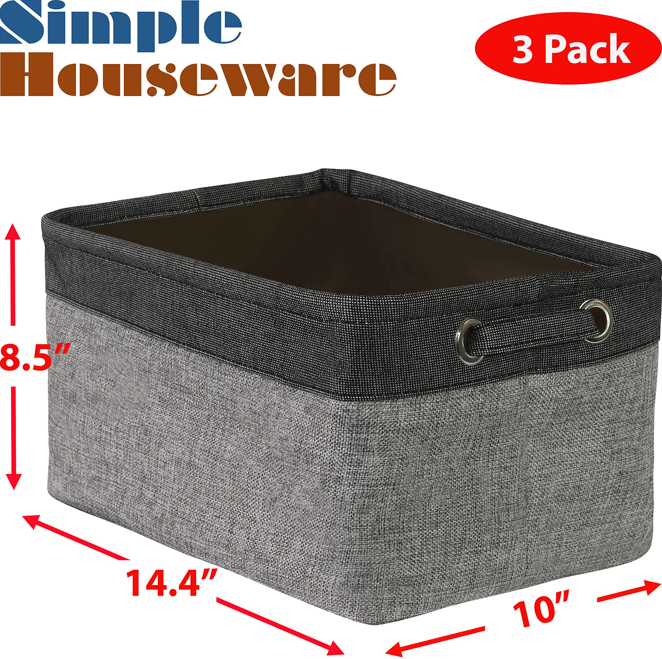 Simple Houseware storage bin on a shelf shows neat, accessible closet organization.