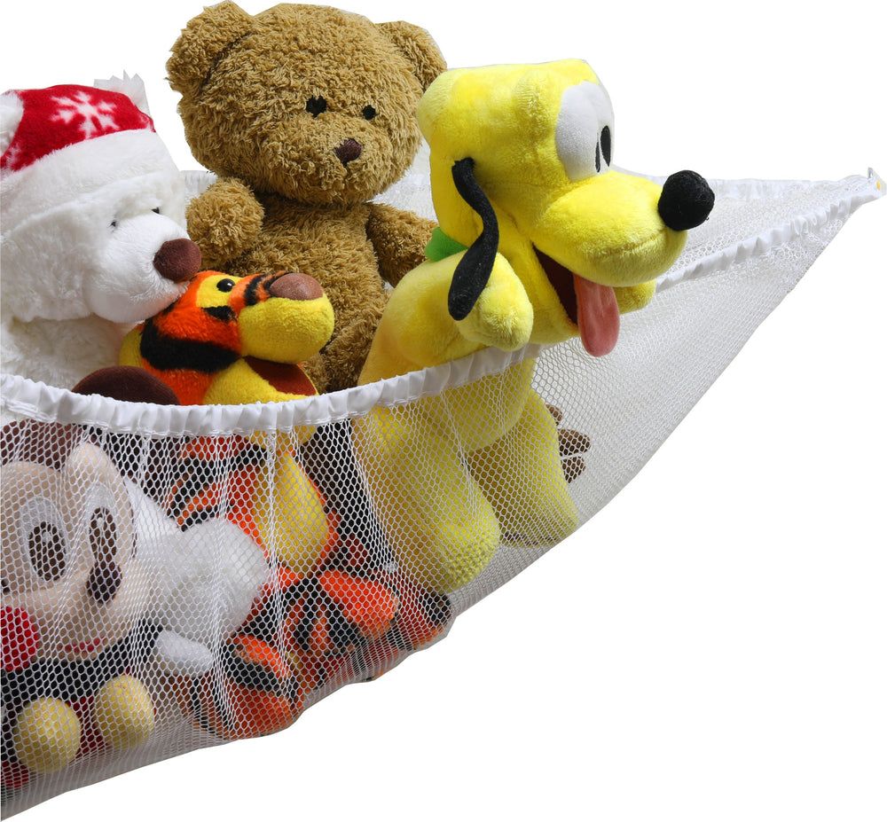 Simple Houseware stuffed-animal-hammock-net installation-hooks demonstrates quick, tool-free wall setup.