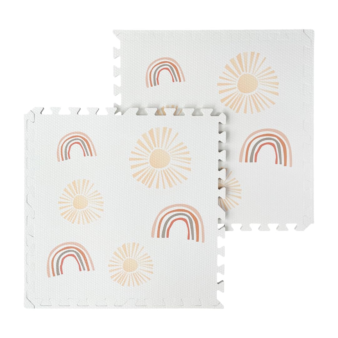 Simple Kid Co border pieces show complete 47x70 inch play area when connected.