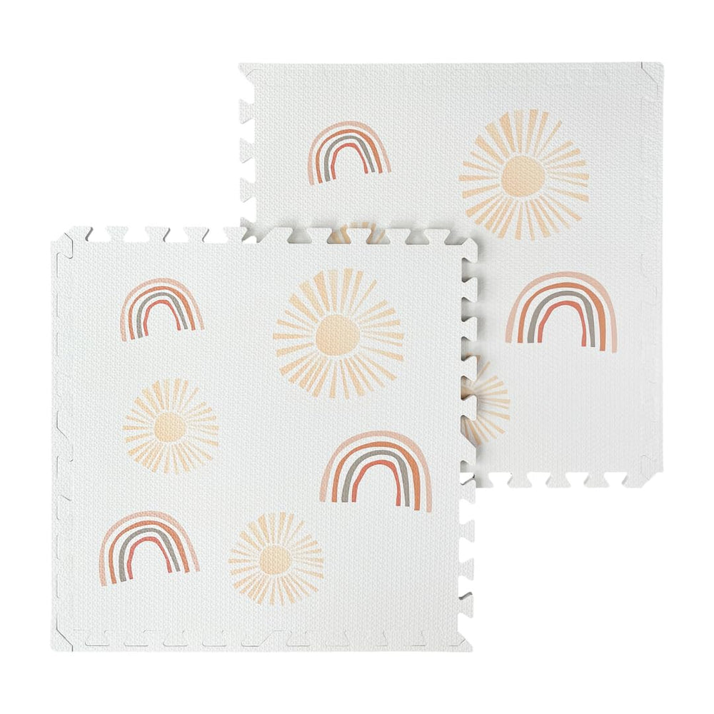 Simple Kid Co border pieces show complete 47x70 inch play area when connected.