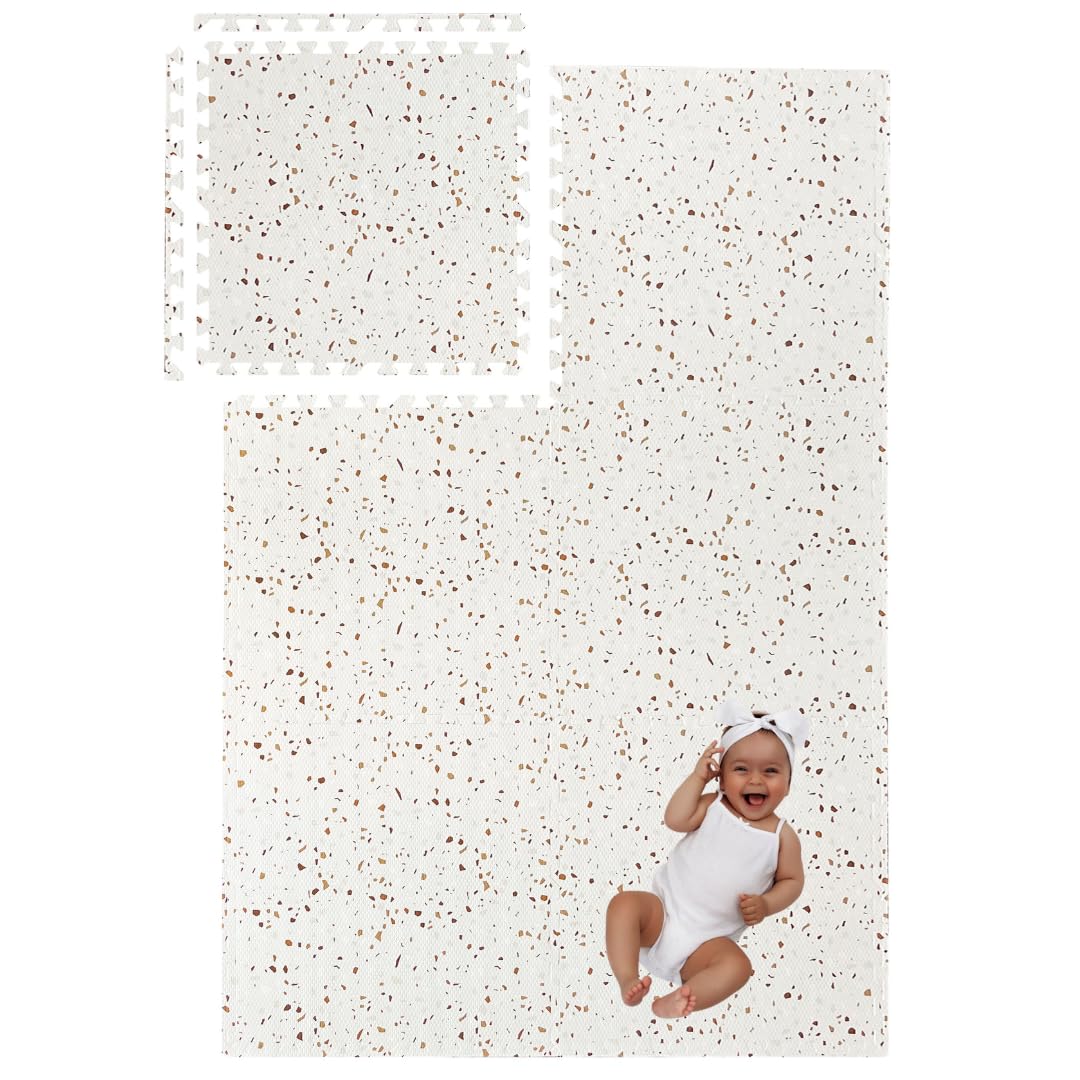 Simple Kid Co clay terrazzo play mat interlocking tiles enable quick setup and neat storage.