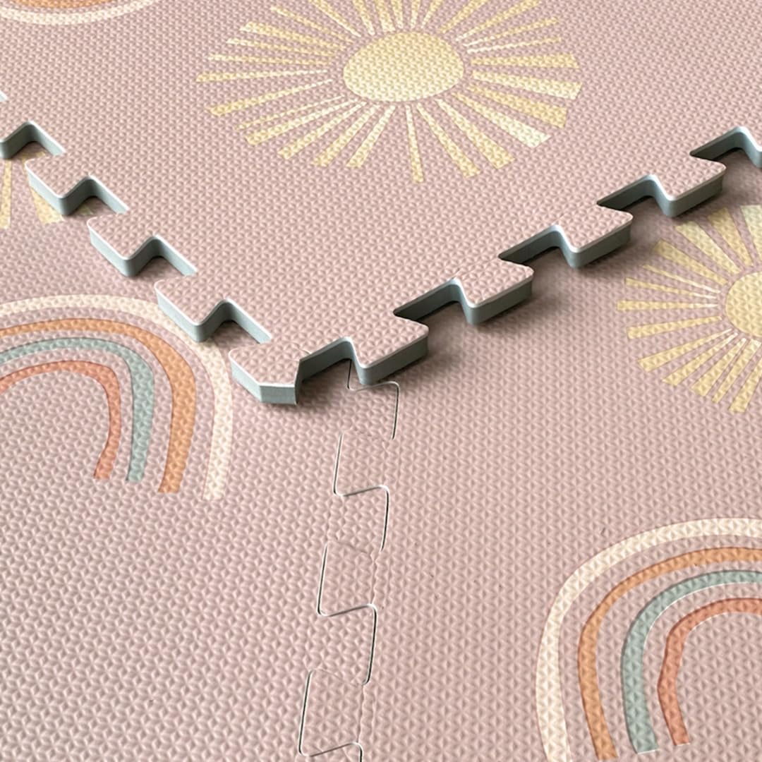 Simple Kid Co. Play Mat border pieces assembly helps create a clearly defined safe play boundary.