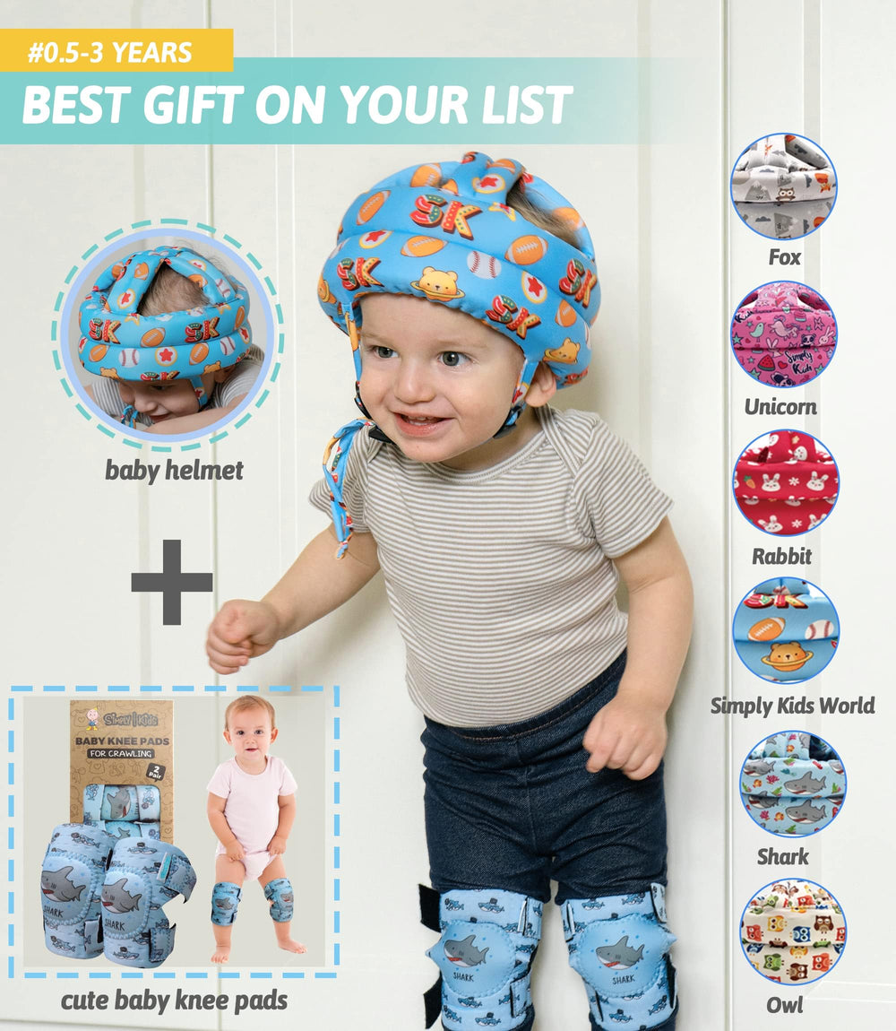 Simply Kids safety-tested head protector image noting CPSIA compliance and safety