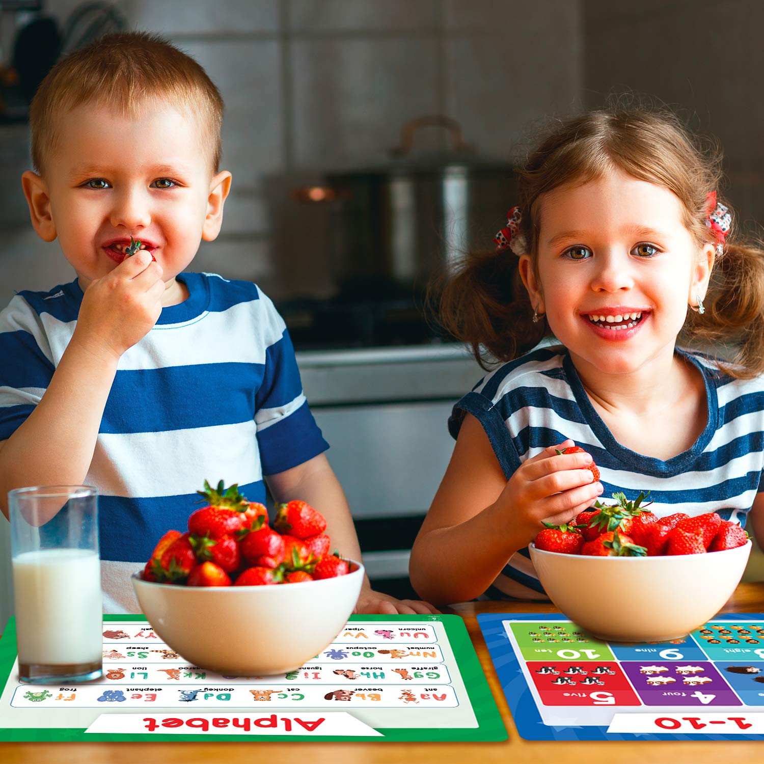 Simply Magic 5 placemats colors design supports color recognition at meals.