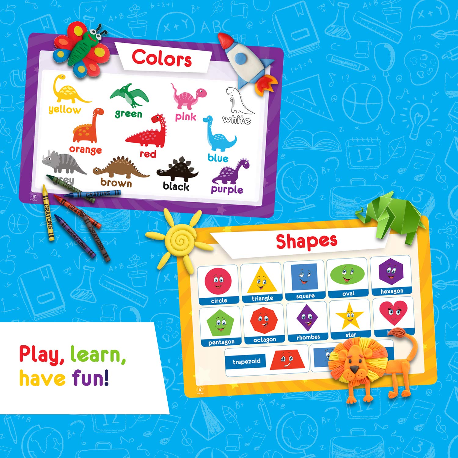 Simply Magic 5 placemats numbers design aids counting during lunch.