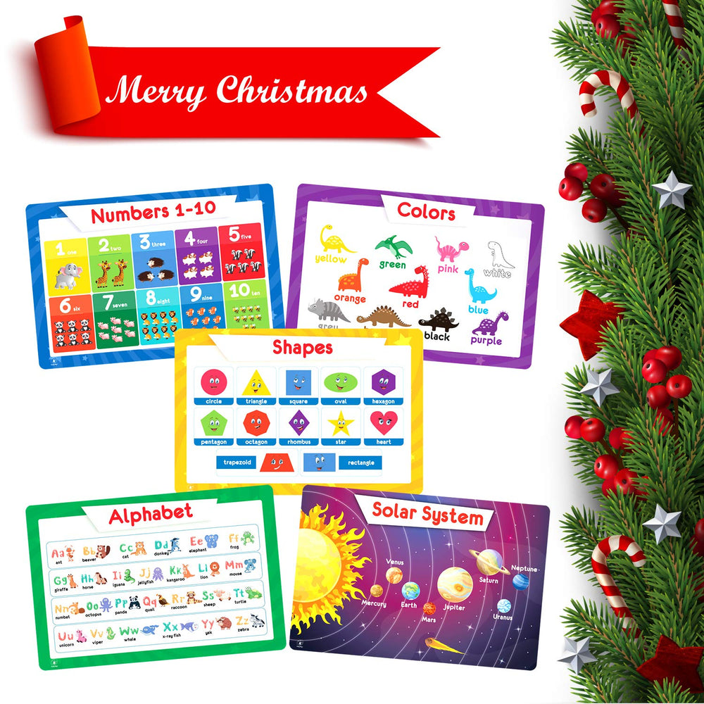 Simply Magic 5 placemats shapes design helps kids recognize shapes while eating.