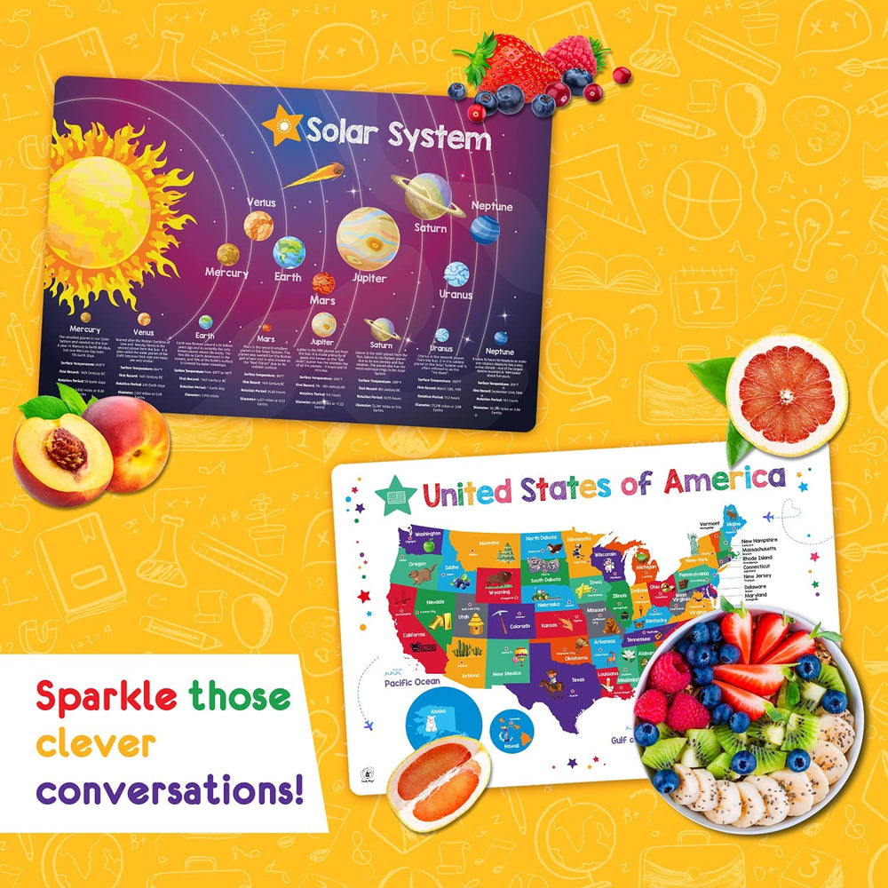 Simply Magic placemats feature non-slip back to prevent sliding