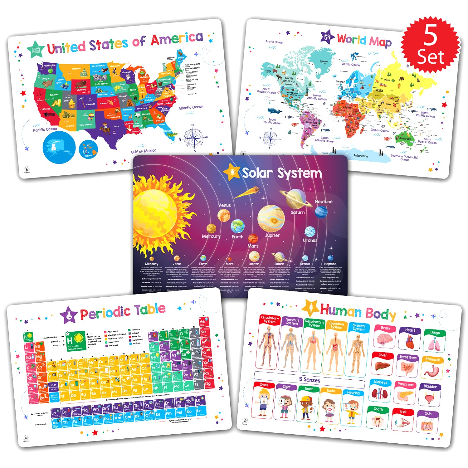 Simply Magic USA map placemat with non-slip surface for mealtime learning