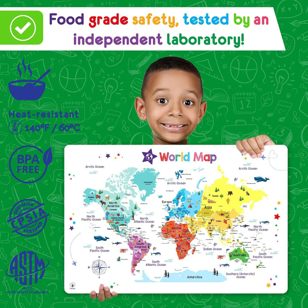 Simply Magic wipeable placemats are quick to clean after meals