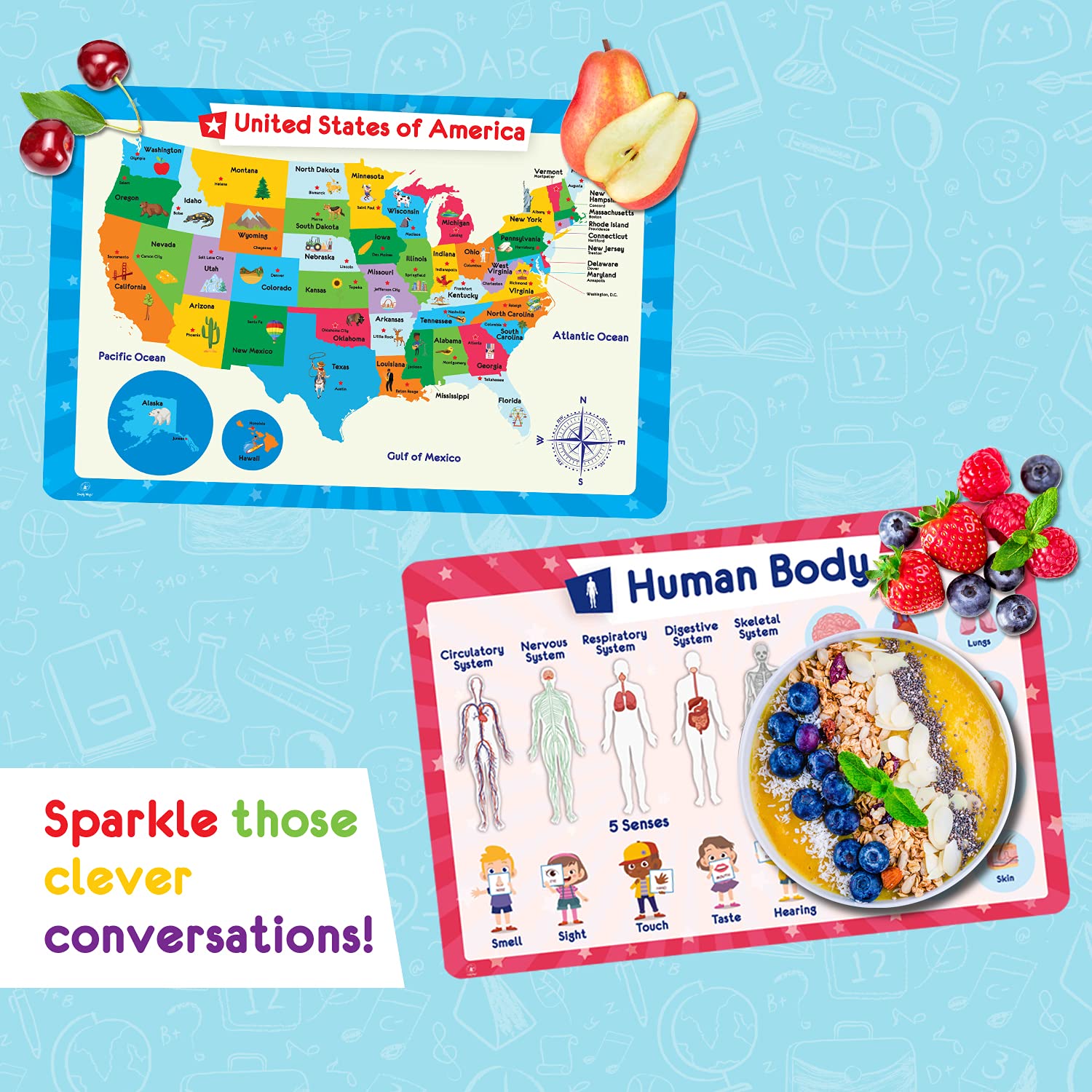 Simply Magic non-slip back placemats stay put on dining tables for stability.