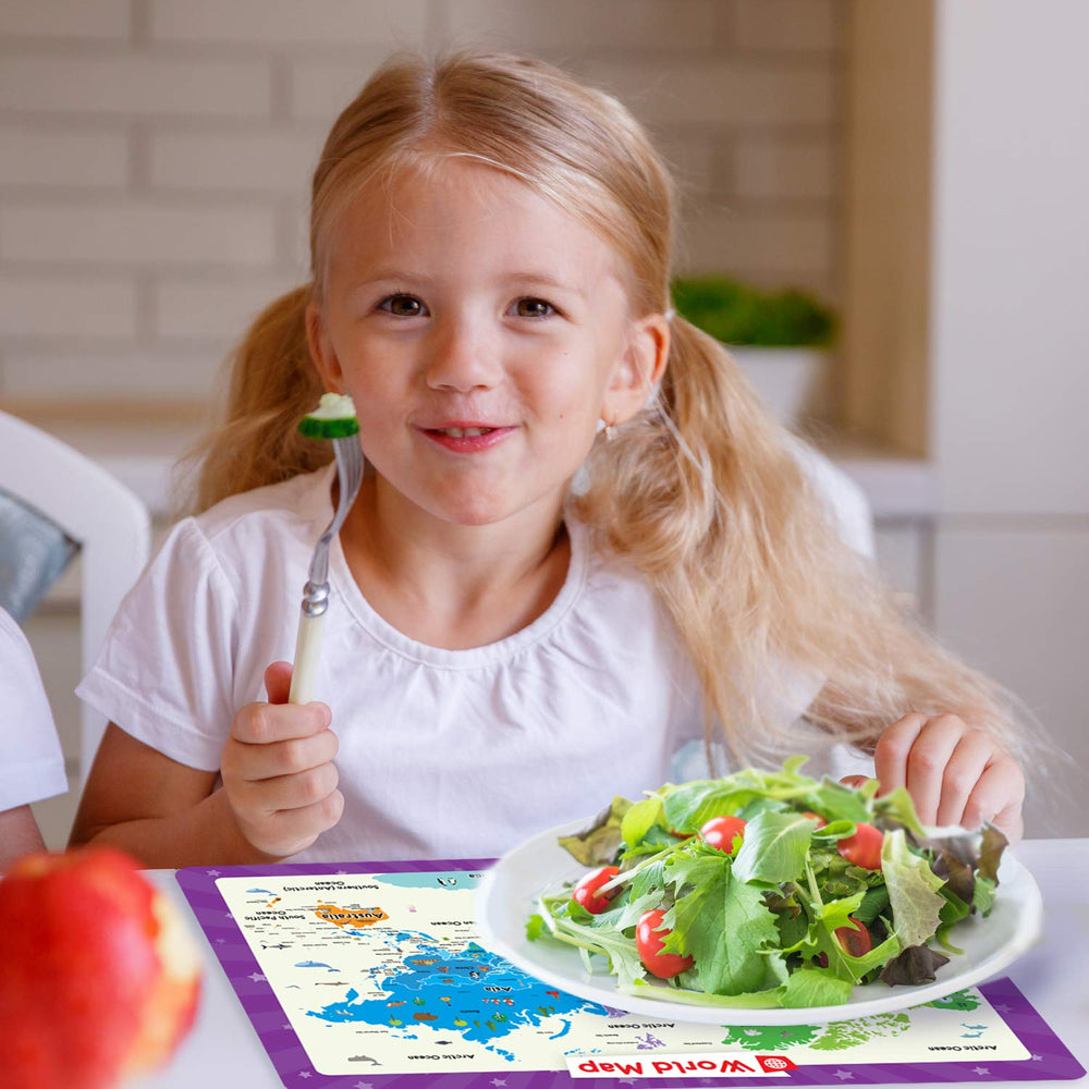 Simply Magic washable placemats are easy to wipe clean after meals.