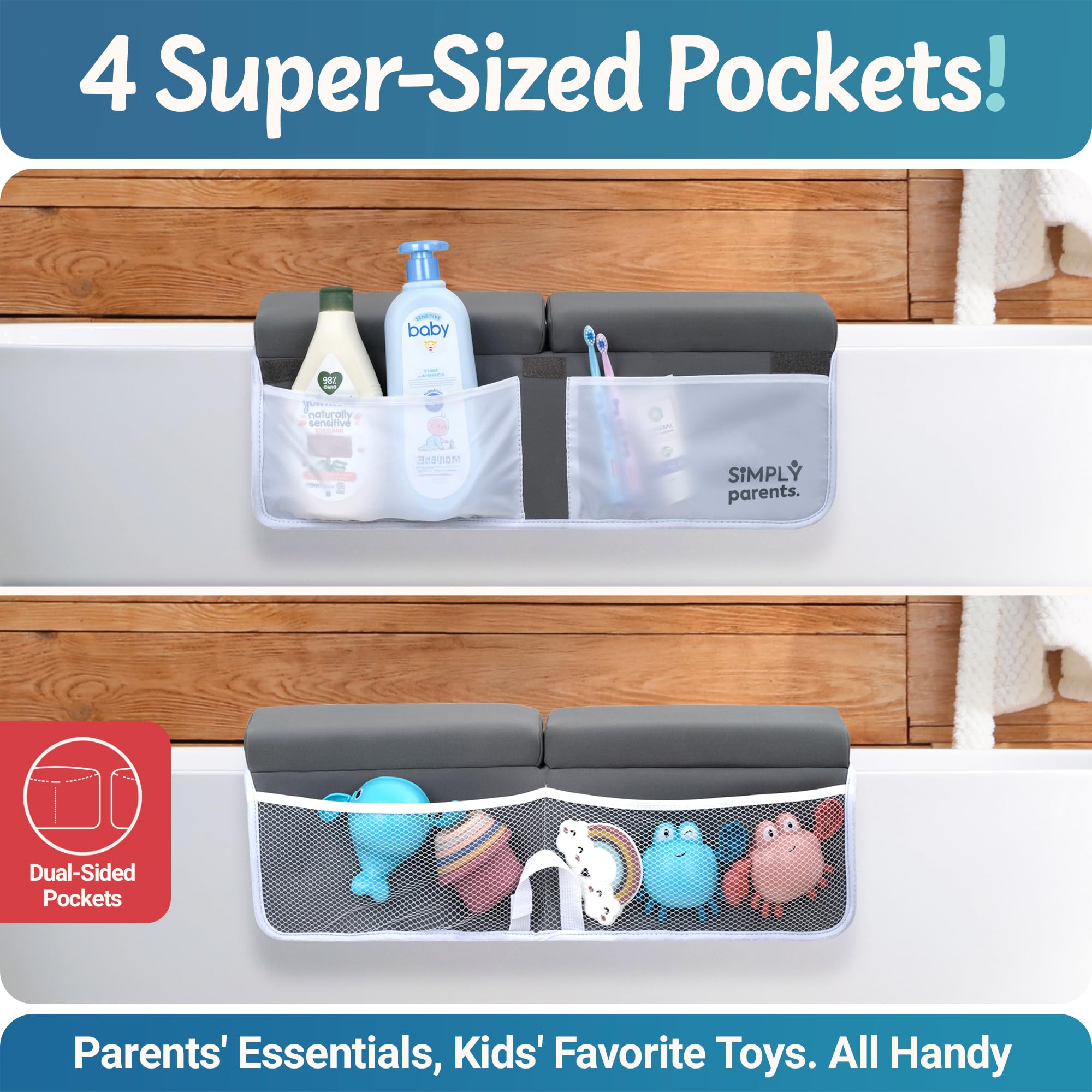 SIMPLY Parents bath kneeler non-slip bottom helps prevent movement during baths