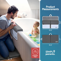 SIMPLY Parents bath kneeler pockets store bath toys and essentials within reach