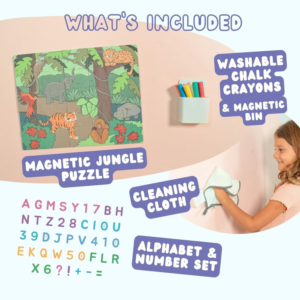 Simply Tots magnetic wall decal accessories set includes alphabet and numbers for learning play