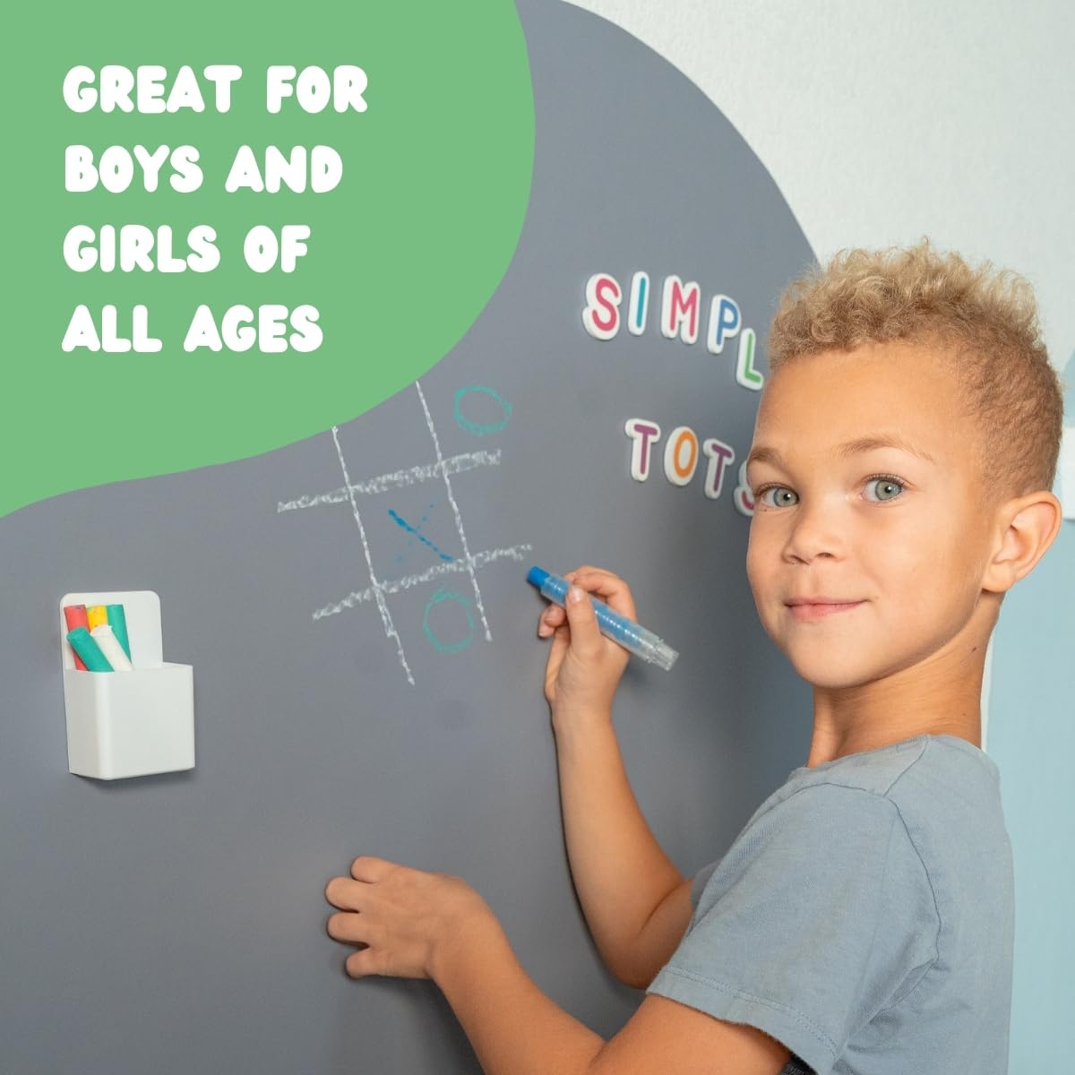 Simply Tots magnetic wall decal durable material withstands repeated play and long-lasting walls