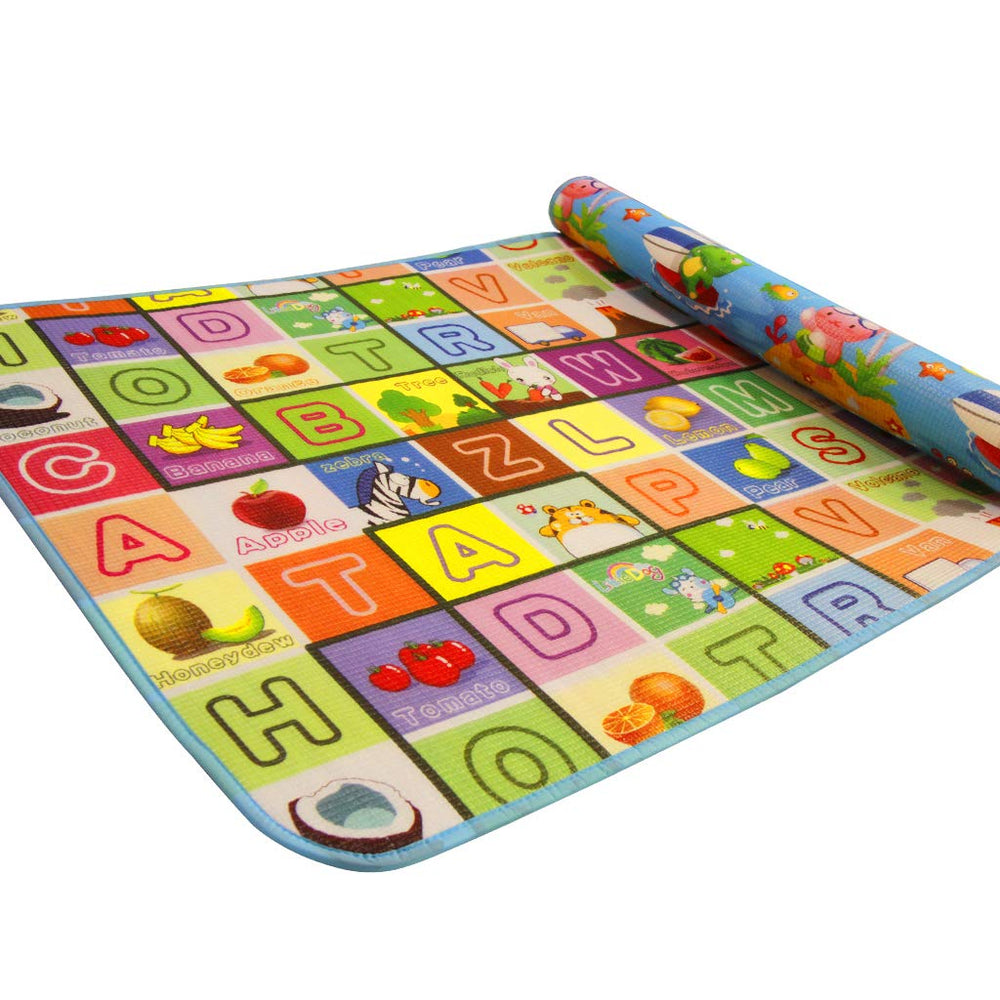 SIMPVALE Thicken foam closeup highlighting dense, cushioned surface for comfortable tummy time and crawls.