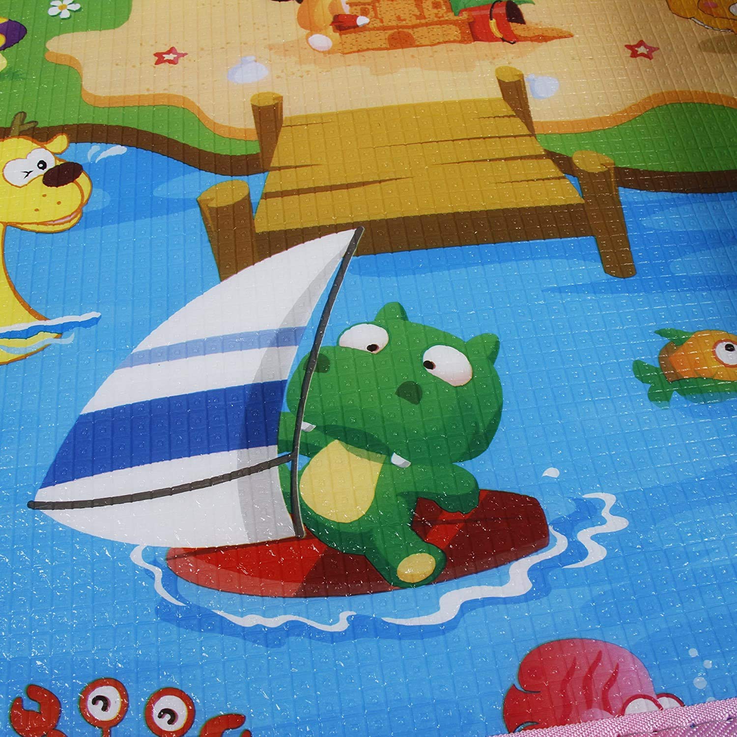 SIMPVALE Thicken waterproof surface image highlights easy wipe cleaning after spills.