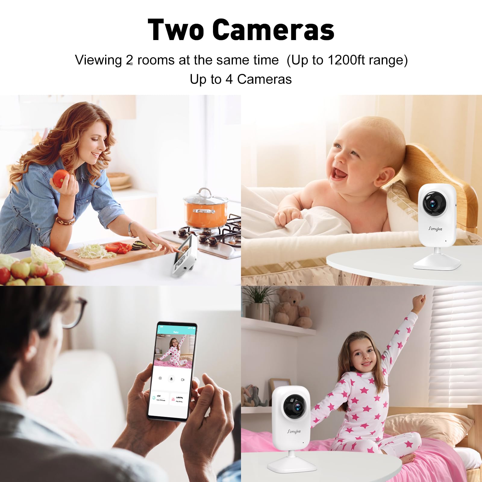 Simyke 1200ft long-range monitor for distant rooms and flexible placement