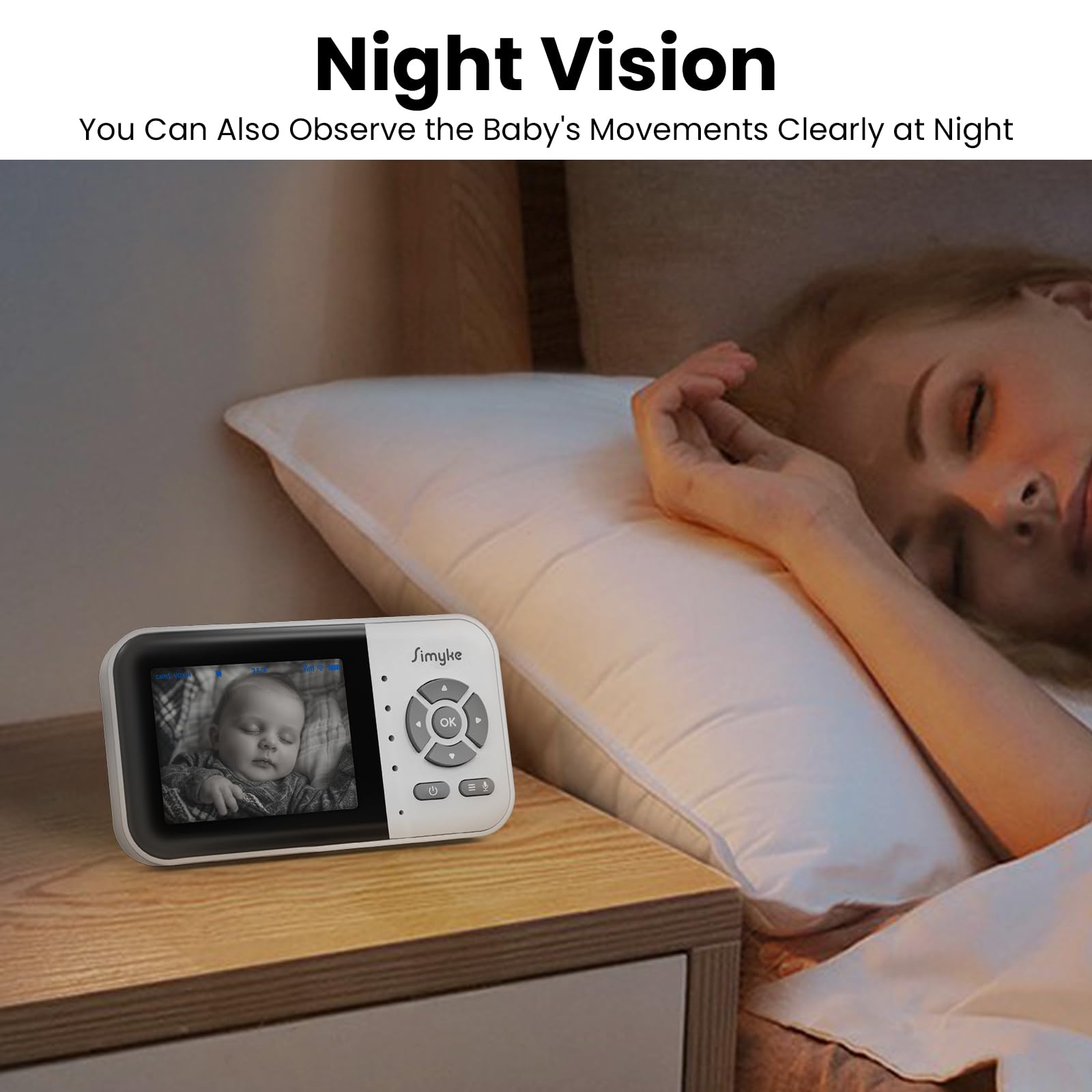 Simyke baby monitor easy-to-use design for busy families