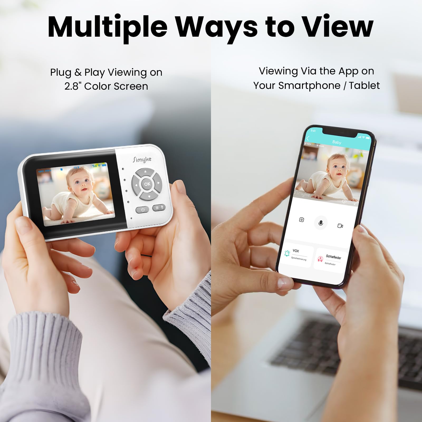 Simyke baby monitor two-way talk for real-time communication
