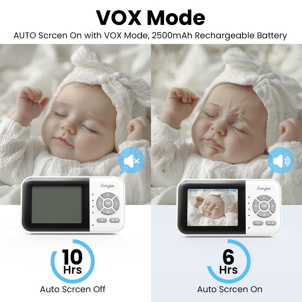 Simyke baby monitor VOX mode for power saving