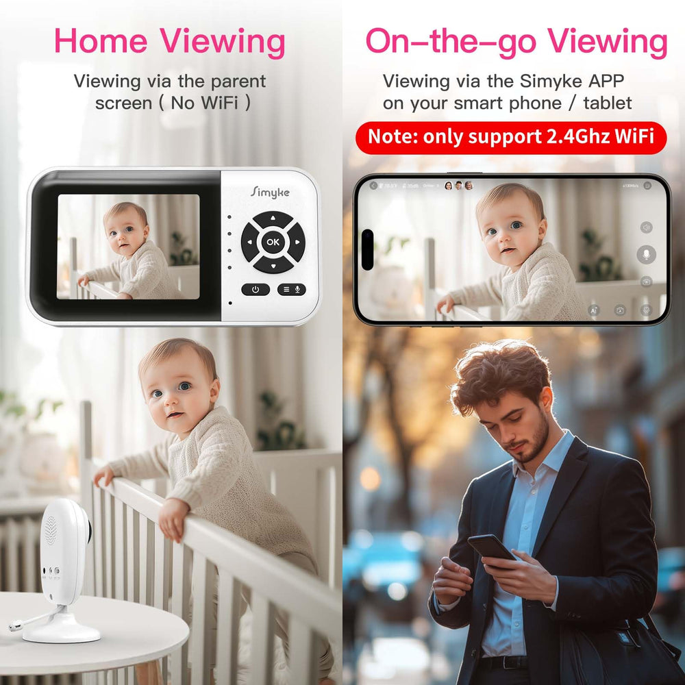 Simyke Smart Video Monitor night vision captures dim nursery clearly for late night checks.