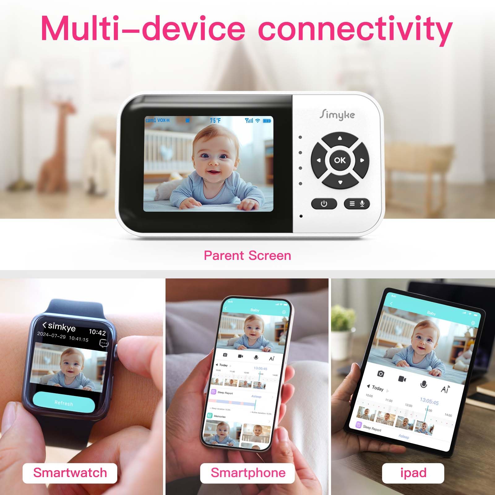 Simyke Virtual safety boundary alerts you when baby nears zones.