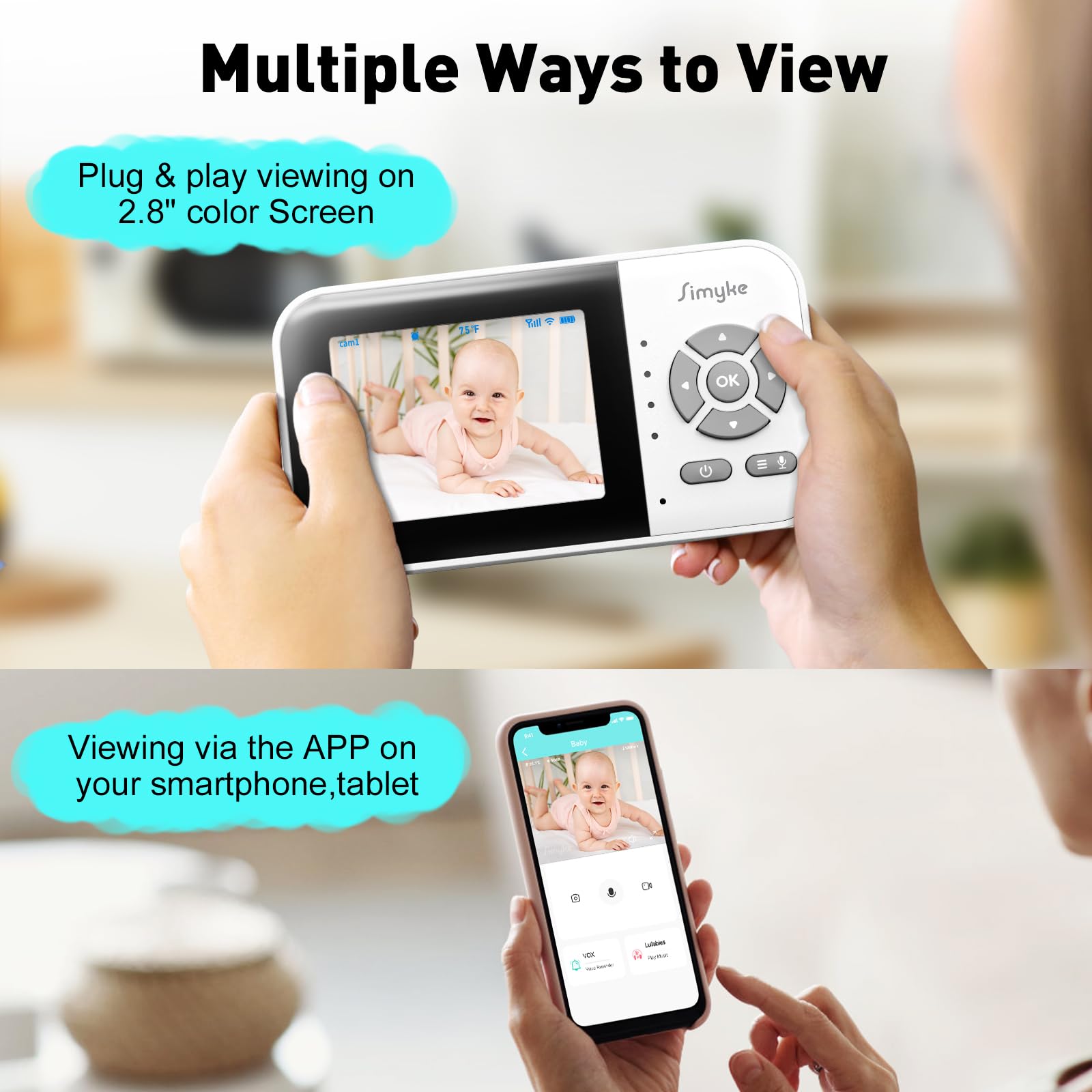 Simyke upgrade video baby monitor app view enables remote monitoring from anywhere