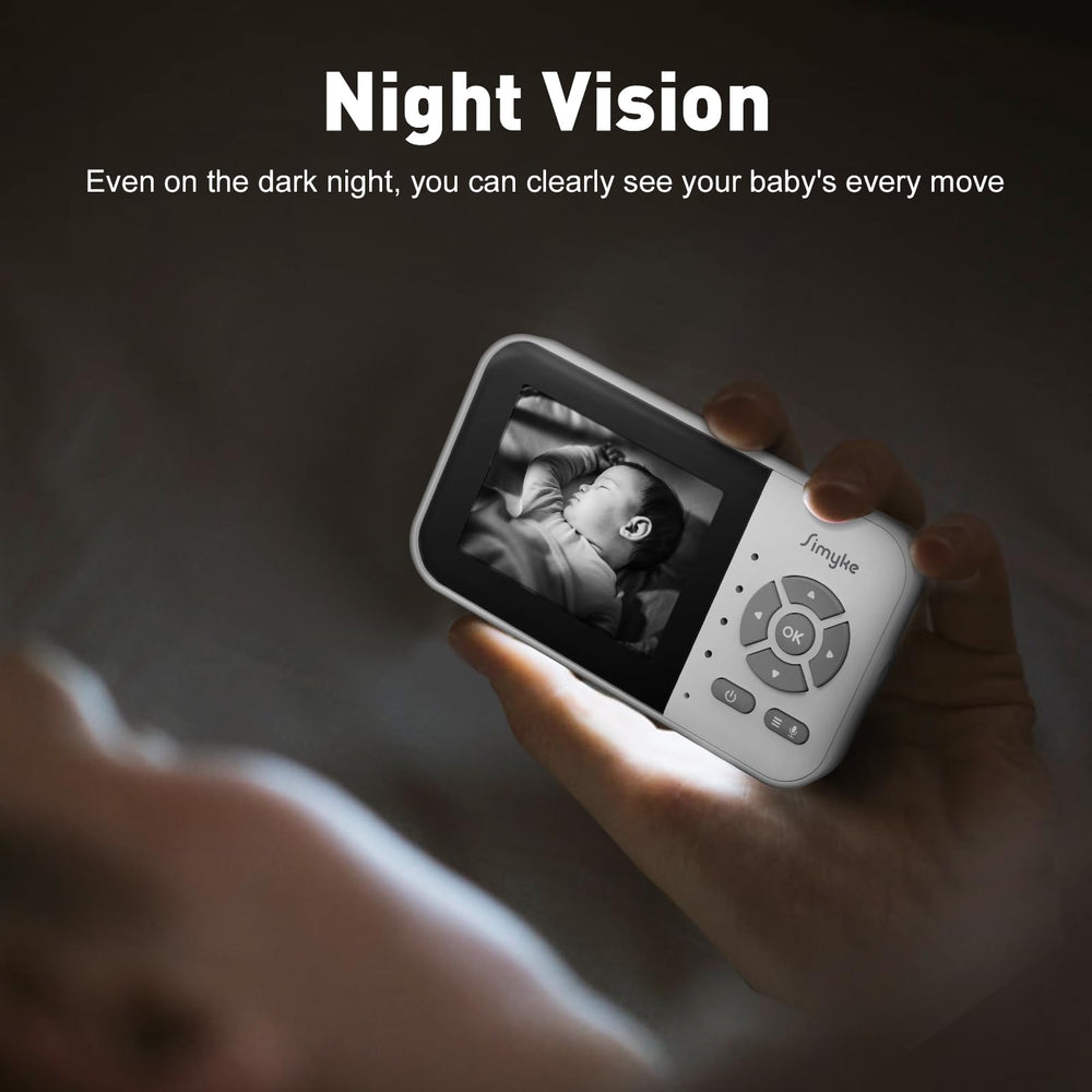 Simyke upgrade video baby monitor VOX mode lights screen only when needed