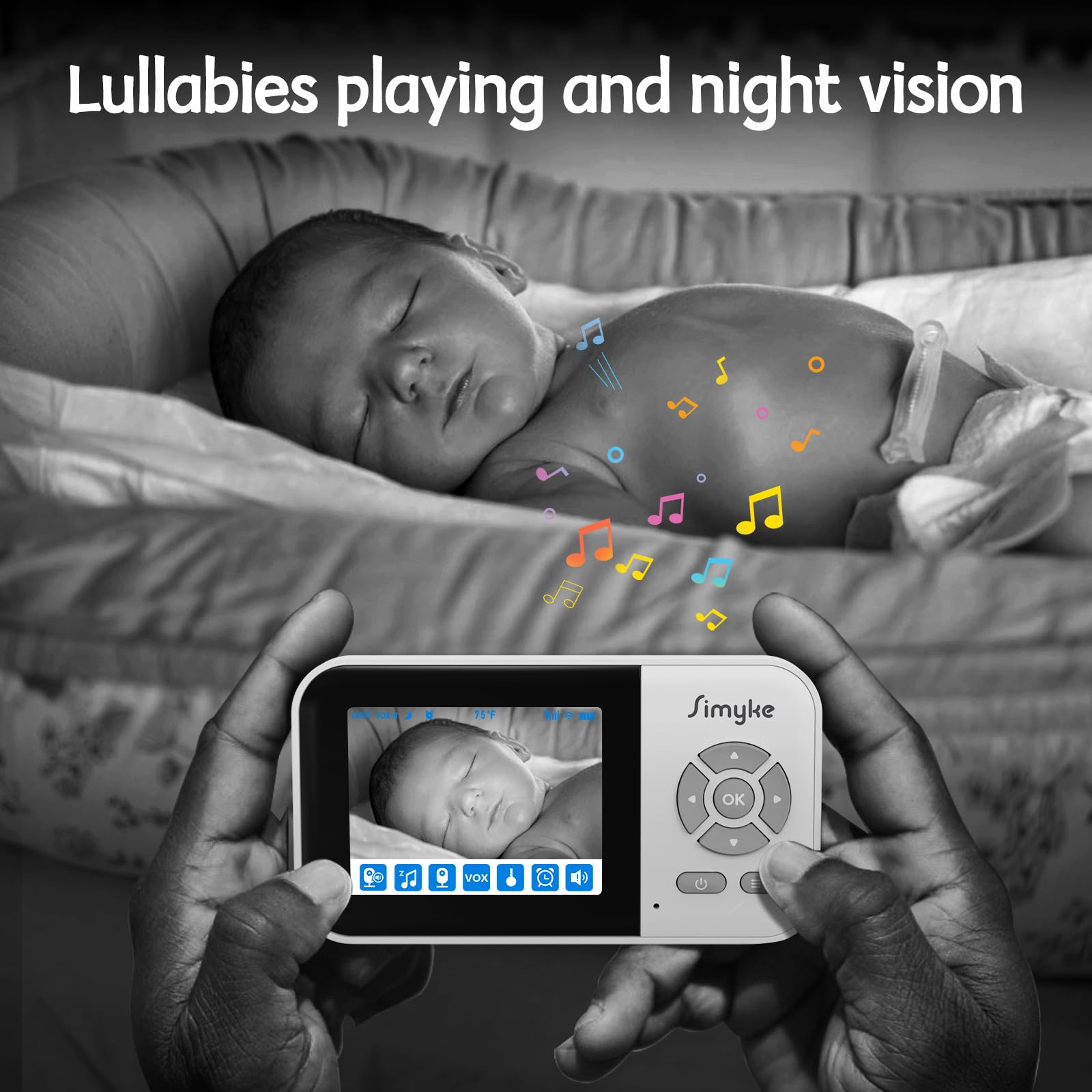 Simyke lullabies soothe baby during bedtime routines.