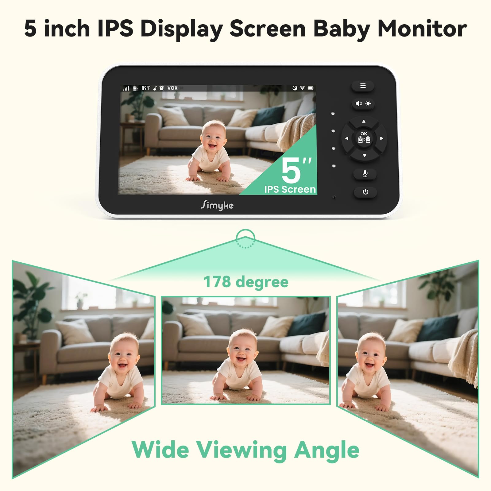 Simyke video monitor lullabies soothe baby softly