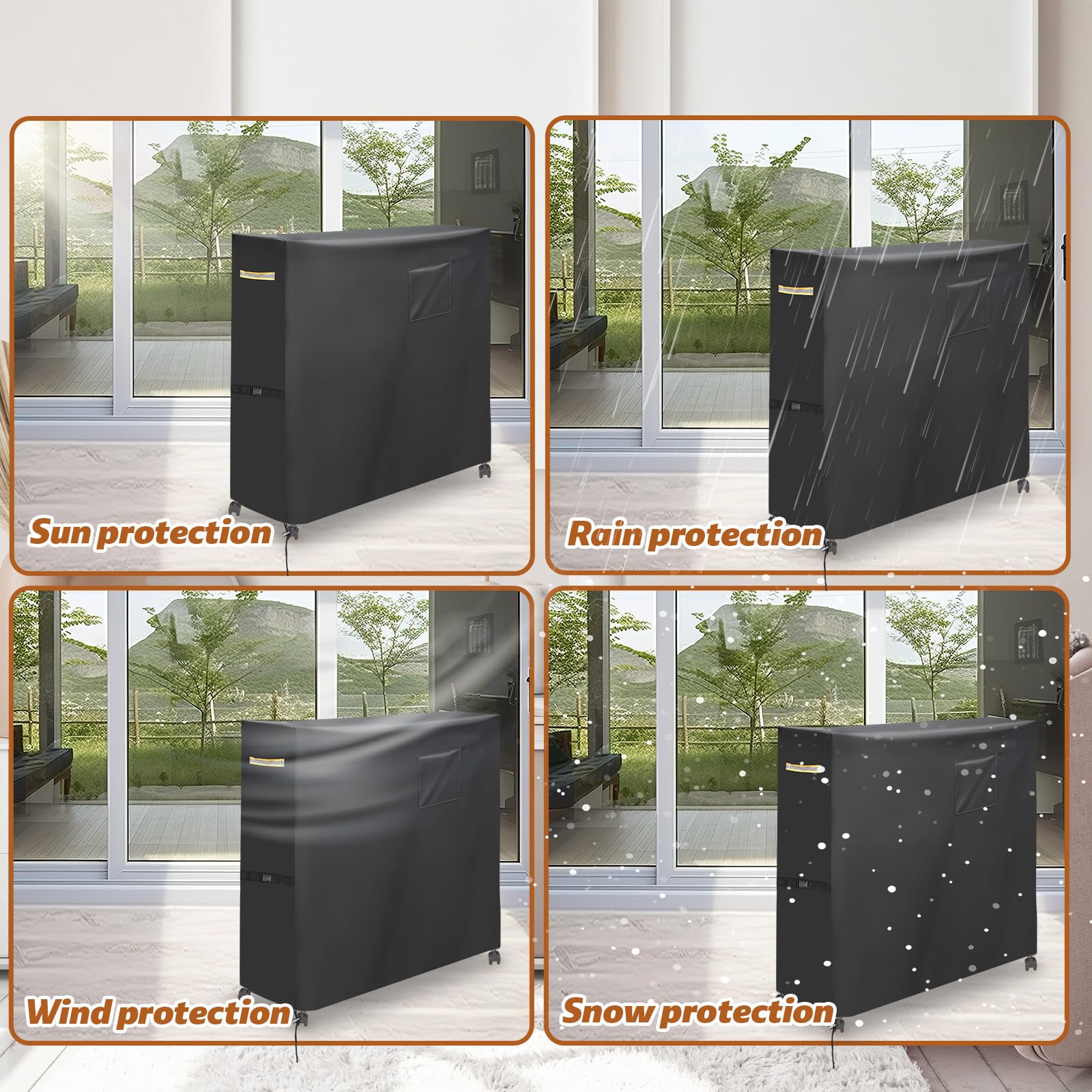 Sinbana easy-clean dust cover with handles for quick setup