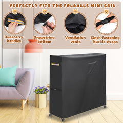 Sinbana crib storage bag keeps essentials organized with the dust cover