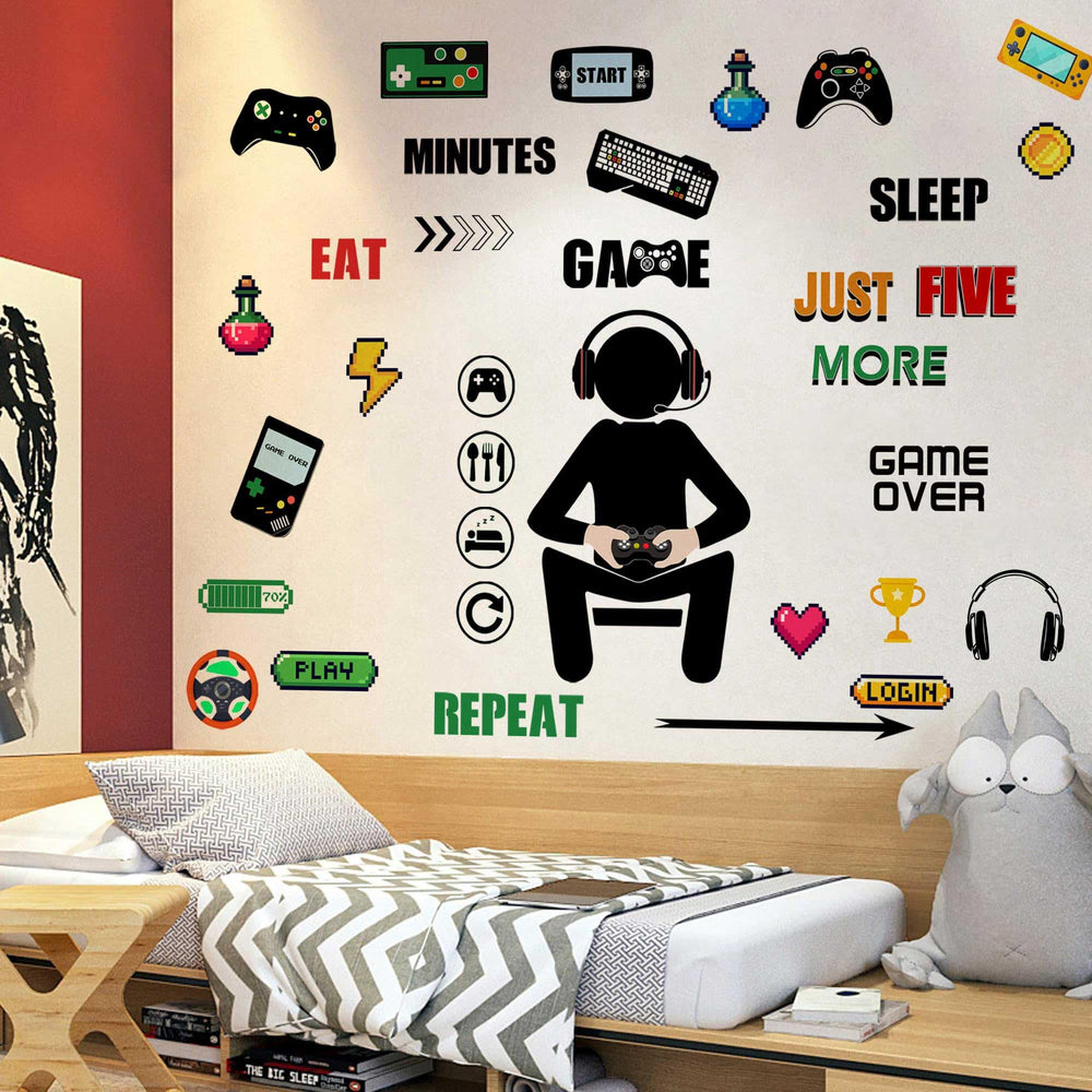 Sinekong gamer wall decals night ambience glow boosts immersive games.