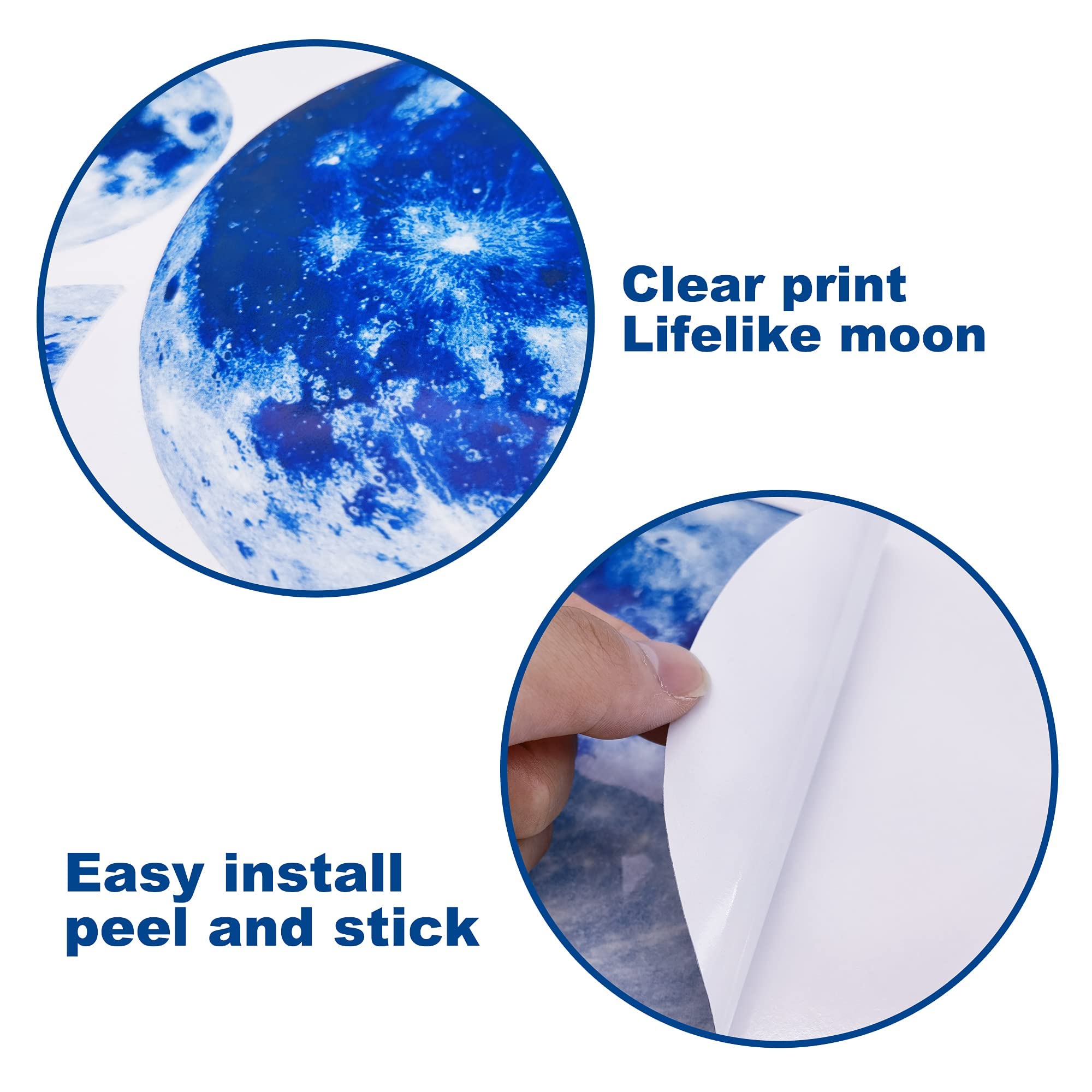 Sinekong moon decal crater closeup emphasizes realistic lunar texture