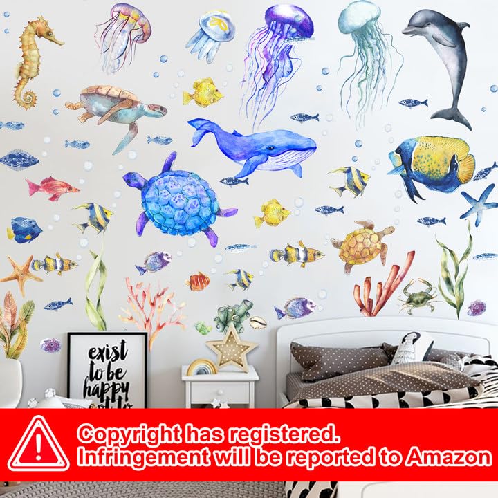 Sinekong jellyfish wall decal adds underwater charm to kids room or bath