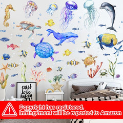 Sinekong jellyfish wall decal adds underwater charm to kids room or bath
