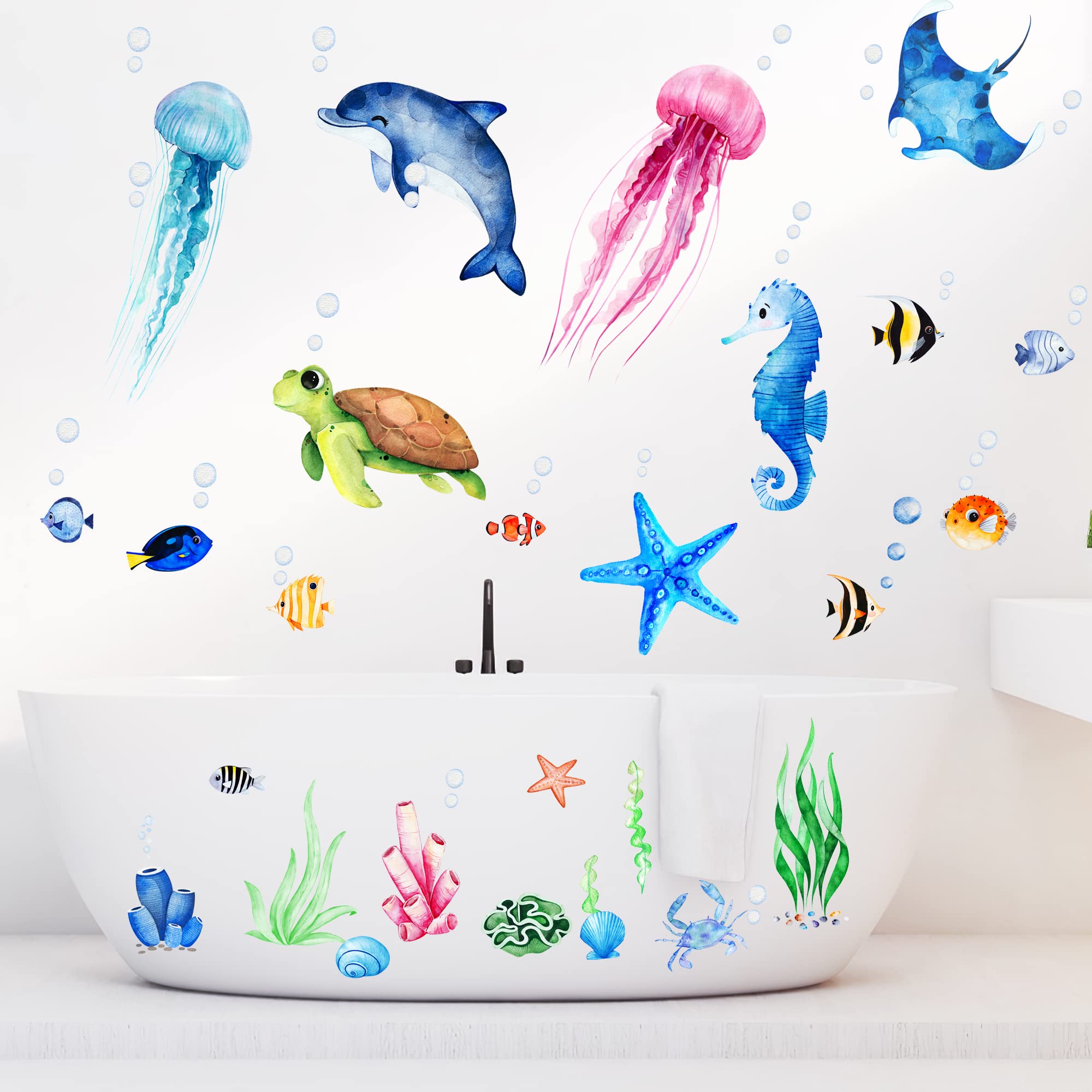Sinekong tropical fish decal enhances vibrant underwater theme for kids' room