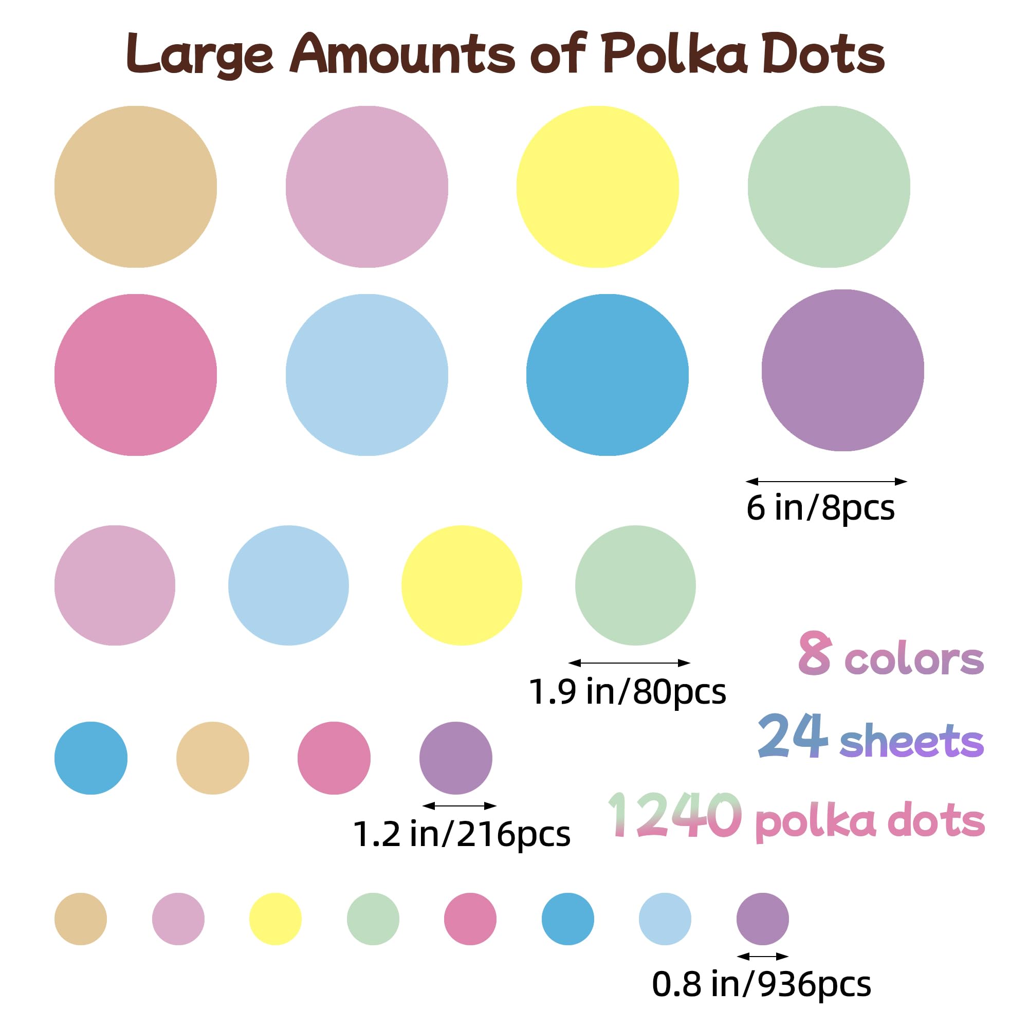 Sinekong polka-dot wall decals pastel wall-application; easy peel-and-stick for quick room refresh.